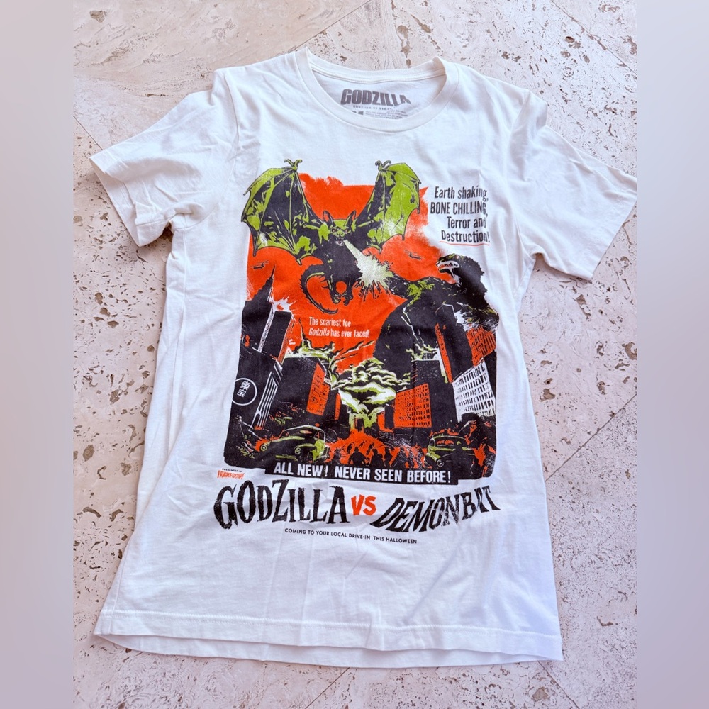 Godzilla White Graphic Tee